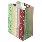 Boho Brown, Burgundy, Green en Mauve Whimsical Medium Cadeauzakje (Achterkant Gekanteld)