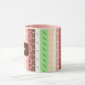 Boho Brown, Burgundy, Green en Mauve Whimsical Mok (Midden)