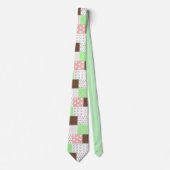 Boho Brown, Burgundy, Green en Mauve Whimsical Stropdas (Voorkant)