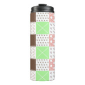 Boho Brown, Burgundy, Green en Mauve Whimsical Thermosbeker (Voorkant)