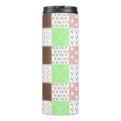 Boho Brown, Burgundy, Green en Mauve Whimsical Thermosbeker (Achterkant)