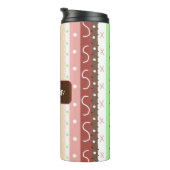 Boho Brown, Burgundy, Green en Mauve Whimsical Thermosbeker (Geroteerd rechts)