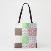 Boho Brown, Burgundy, Green en Mauve Whimsical Tote Bag (Voorkant)