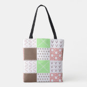 Boho Brown, Burgundy, Green en Mauve Whimsical Tote Bag (Achterkant)