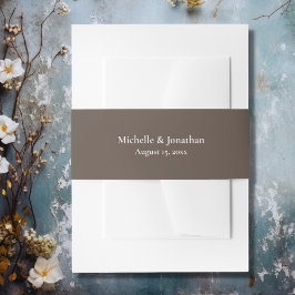 Boho Brown en Cream Bruiloft Uitnodigingen Wikkel