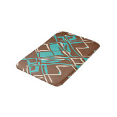 Boho Brown en Turquoise Geometric Shapes Pattern Badmat (Gekanteld)