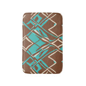 Boho Brown en Turquoise Geometric Shapes Pattern Badmat (Voorkant Verticaal)