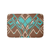 Boho Brown en Turquoise Geometric Shapes Pattern Badmat (Voorkant)