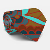 Boho, Brown en Turquoise Stropdas (Opgerold)