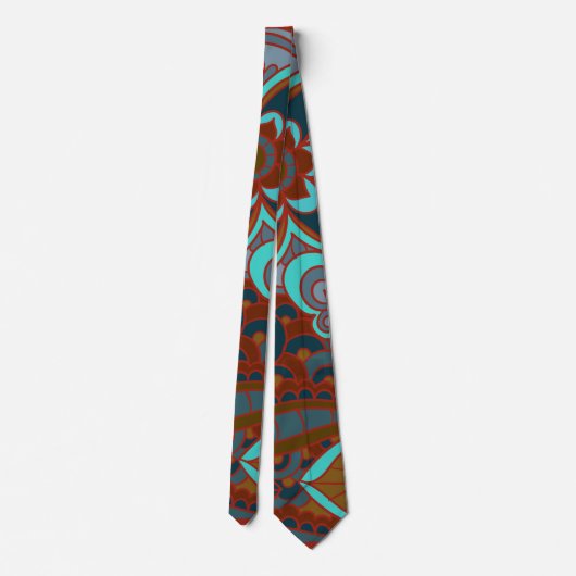 Boho, Brown en Turquoise Stropdas (Achterkant)