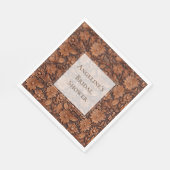 Boho Brown Faux Leather Floral Vrijgezellenfeest Servet (Hoek)