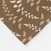 Boho Brown Fern Strings - naadloos patroon. Fleece Deken (Hoek)