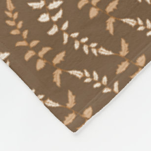 Boho Brown Fern Strings - naadloos patroon. Fleece Deken