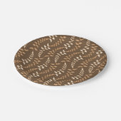 Boho Brown Fern Strings - naadloos patroon. Papieren Bordje (Gekanteld)