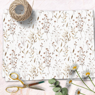Boho Brown  gedroogde bloemen en bladeren Tissuepapier