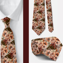 Boho Brown Goud Bloemenschildering Waterverf Bloem