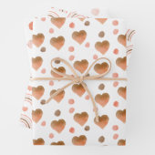 Boho Brown, Mauve, Pink Hearts en Polka Dots Inpakpapier Vel (In situ)