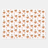 Boho Brown, Mauve, Pink Hearts en Polka Dots Inpakpapier Vel (Voorkant)