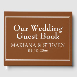 Boho Brown Modern Border Minimalist Gastenboek