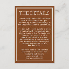 Boho Brown Modern Border Minimalist Informatiekaartje