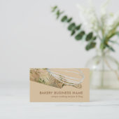 Boho Brown Modern Pastry Chef Catering Cake Maker Visitekaartje (Staand voorkant)