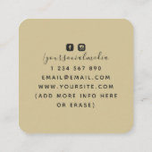 Boho Brown Moon Phases Lunar Spirituele Coach Beig Vierkante Visitekaartje (Achterkant)