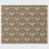 Boho Brown Moth Cadeaupapier (Vlak)