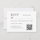 Boho Brown & Off White Watercolor Floral RSVP (Achterkant)