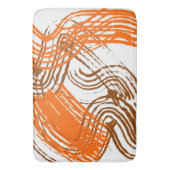 Boho Brown, Oranje abstract design Badmat (Voorkant Verticaal)