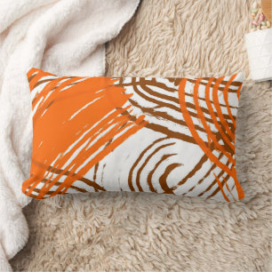 Boho Brown, Oranje abstract design Kussen