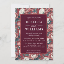 Boho Brown Peonies Spring Wedding Invitation
