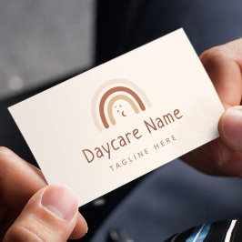 Boho Brown Rainbow Moon Stars Childcare Daycare Bu Visitekaartje