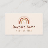 Boho Brown Rainbow Moon Stars Childcare Daycare Bu Visitekaartje (Voorkant)