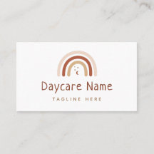 Boho Brown Rainbow Moon Stars Childcare Daycare