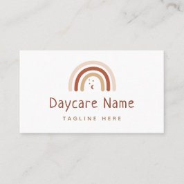 Boho Brown Rainbow Moon Stars Childcare Daycare Visitekaartje