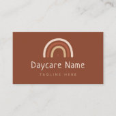 Boho Brown Rainbow Moon Stars Childcare Daycare Visitekaartje (Voorkant)