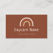 Boho Brown Rainbow Moon Stars Childcare Daycare