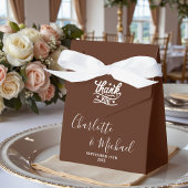 Boho Brown Script Minimalist Wedding Bedankdoosjes