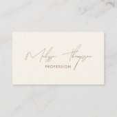 Boho Brown Signature Script Professioneel QR-code Visitekaartje (Voorkant)