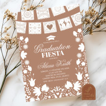 Boho Brown Talavera Mexicaanse Afstudeerfeest Uitn