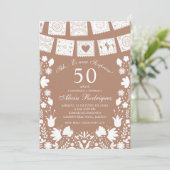 Boho Brown Talavera Mexican Surprise Birthday Kaart (Staand voorkant)