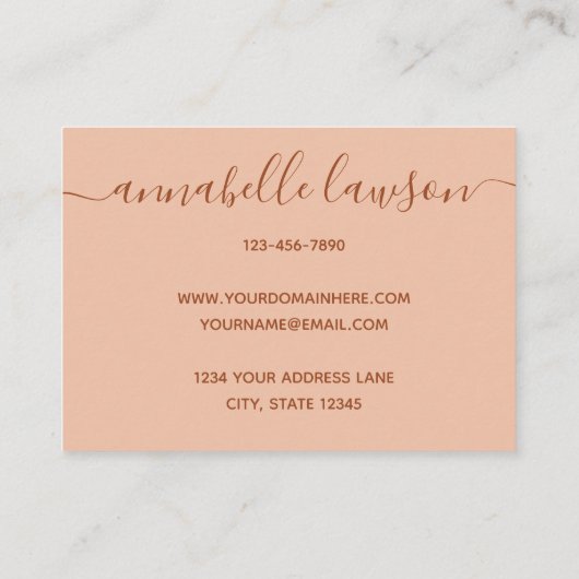 Boho Brown Terracotta Abstracte Bohemian Beige Visitekaartje (Achterkant)