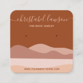 Boho Brown Terracotta Fine Jewelry Display Kaart Vierkante Visitekaartje (Voorkant)