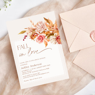 Boho Browns Herfst Bloemen Herfst in Liefde Vrijge Kaart