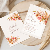 Boho Browns Herfst Bloemen Herfst in Liefde Vrijge Kaart