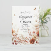 Boho Browns with Butterflies Engagement Shower Kaart (Staand voorkant)