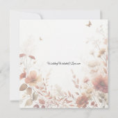 Boho Browns with Butterflies Floral Wedding Kaart (Achterkant)