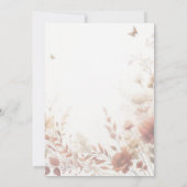 Boho Browns with Butterflies Floral Wedding Kaart (Achterkant)