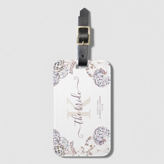 Boho Bruid Bagage Label (Voorkant (verticaal))