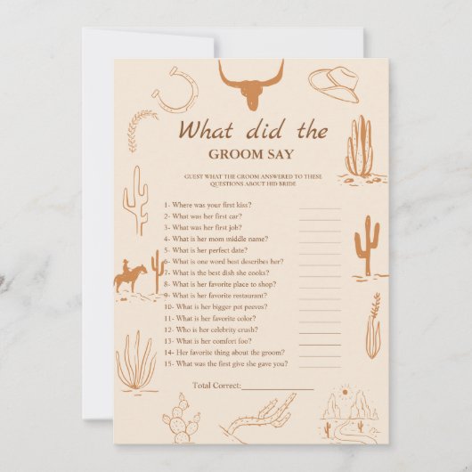 Boho Bruid & bruidegom trivia vrijgezellenfeest sp Aankondiging (Voorkant)